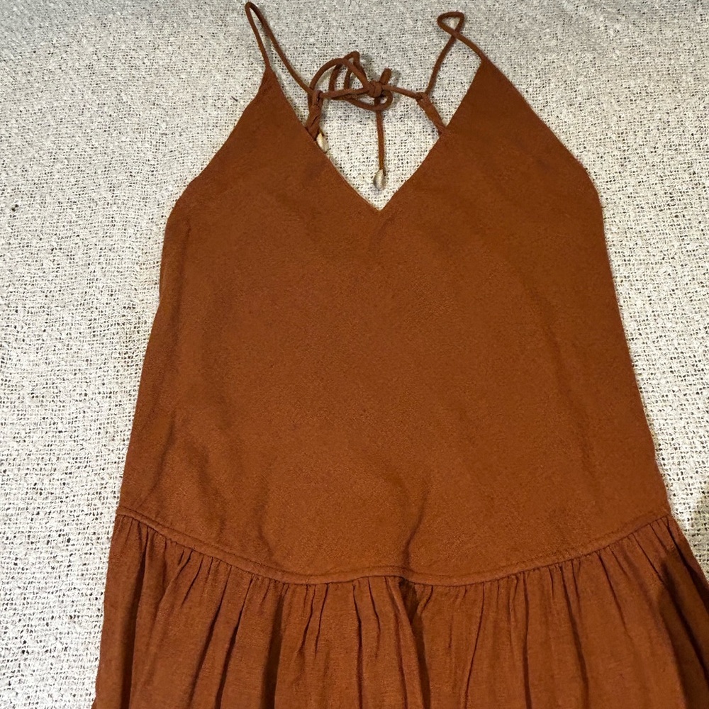RARE! Free People Bianca Linen Dress Size L - Picture 4 of 9